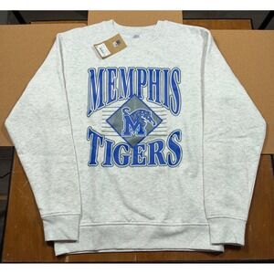 NWT Rivalry Threads Memphis Tigers Men Small Grey NCAA Graphic Crew Sweatshirt